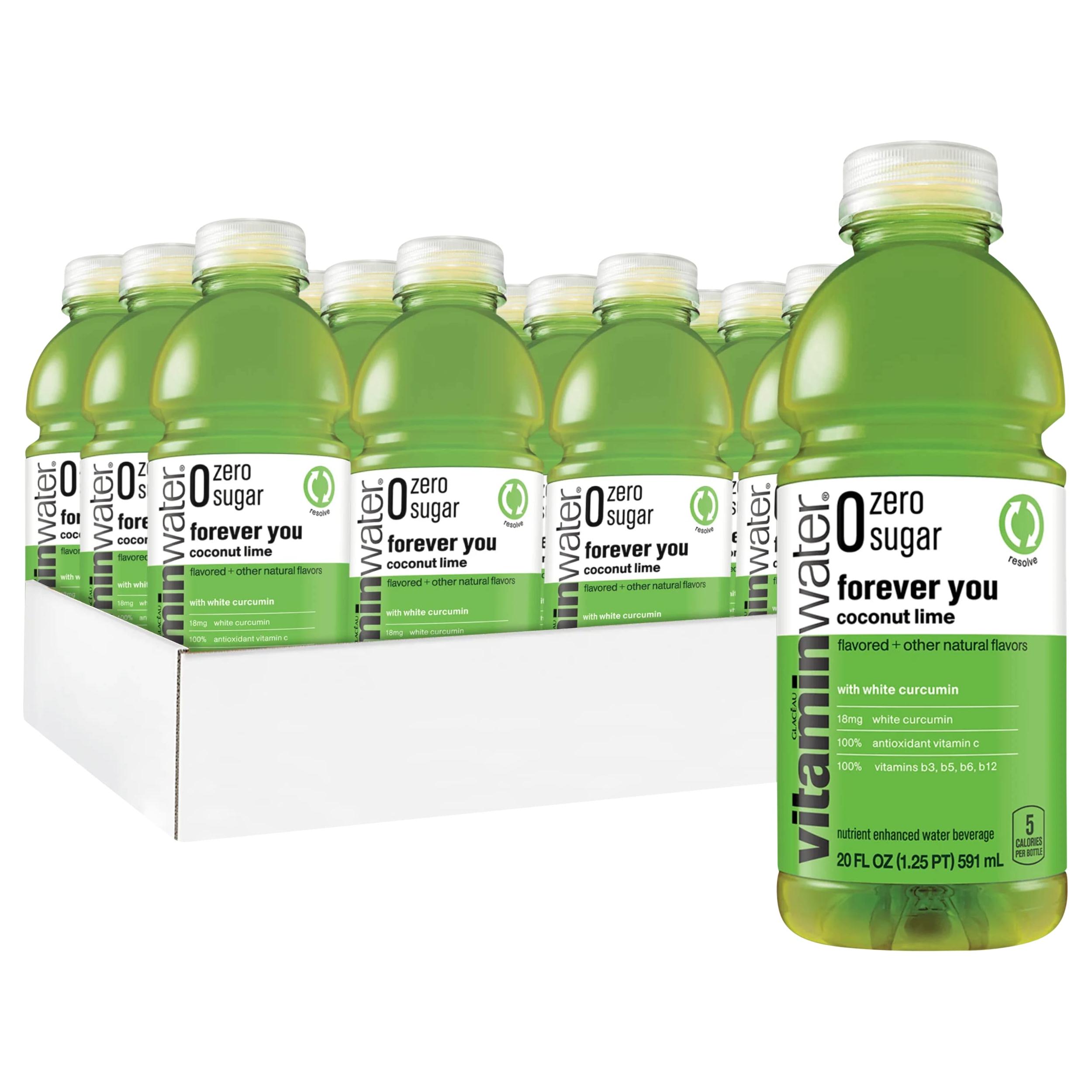 Vitamin Water ZERO Sugar - Forever You - Refreshing Coconut Lime Flavor, 20 Fl Oz Bottles, 12-Pack - Vitamin Water