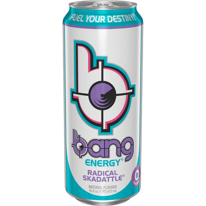 Bang Energy Radical Skadattle, Zero Sugar Energy Beverage, 16-Ounce (12-Pack)