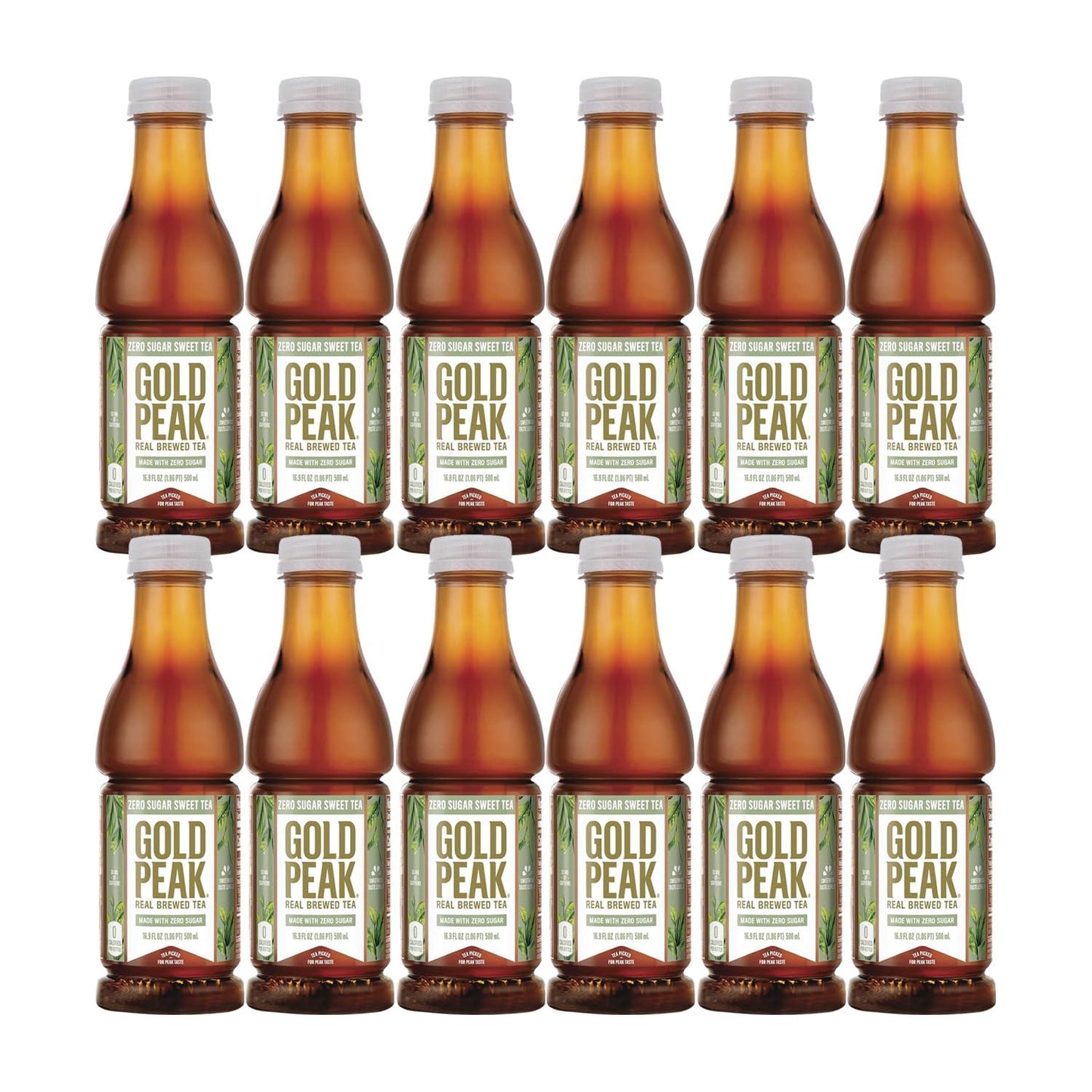 Gold Peak Zero Sugar Sweet Tea Bottles, 16.9 fl oz, 12 Pack