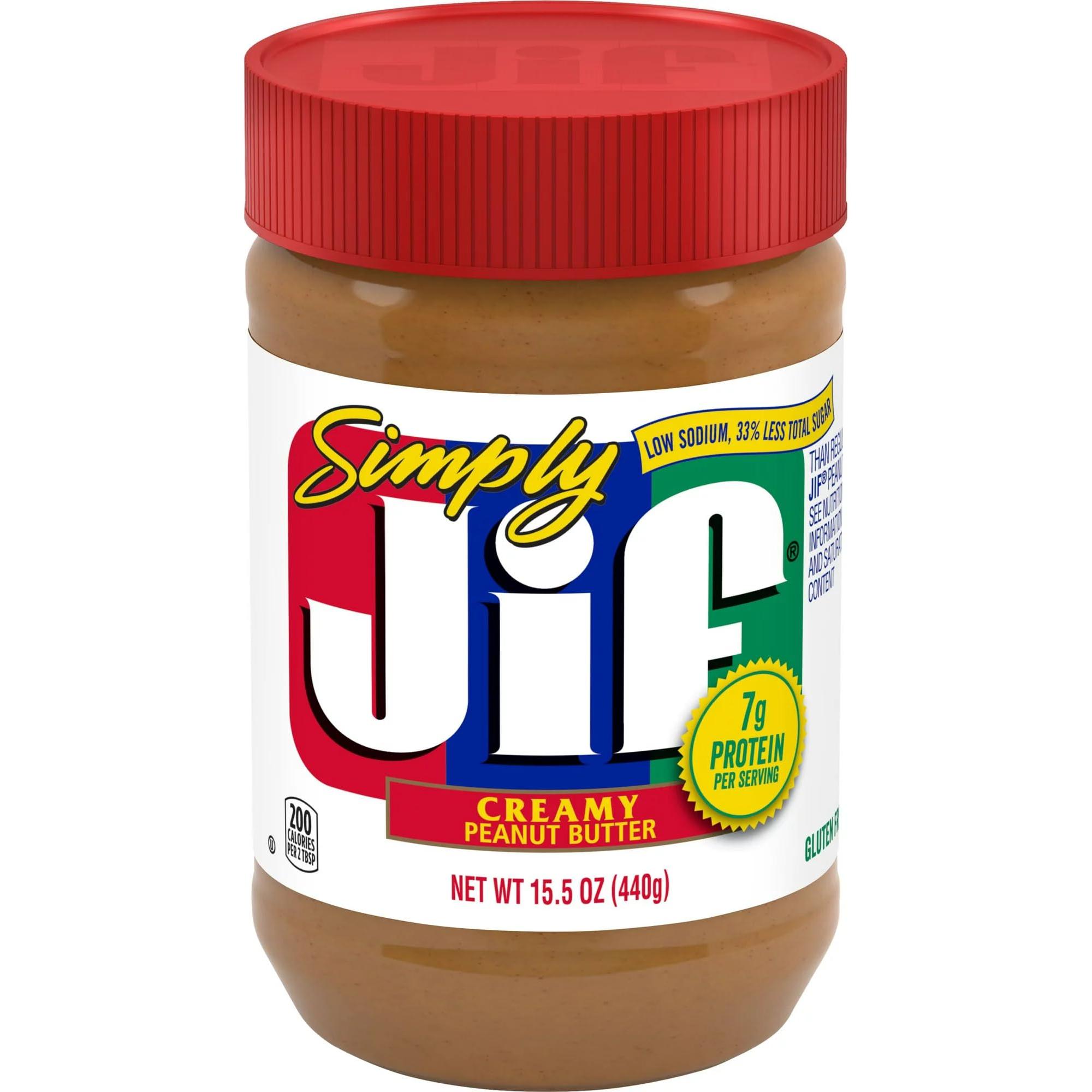 Jif Simply Jif Creamy Peanut Butter, 15.5 oz, 12-Pack - Jif