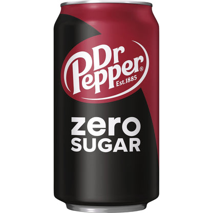 Dr Pepper Zero Sugar 12-Pack Cans - 12 fl oz Refreshing Soda