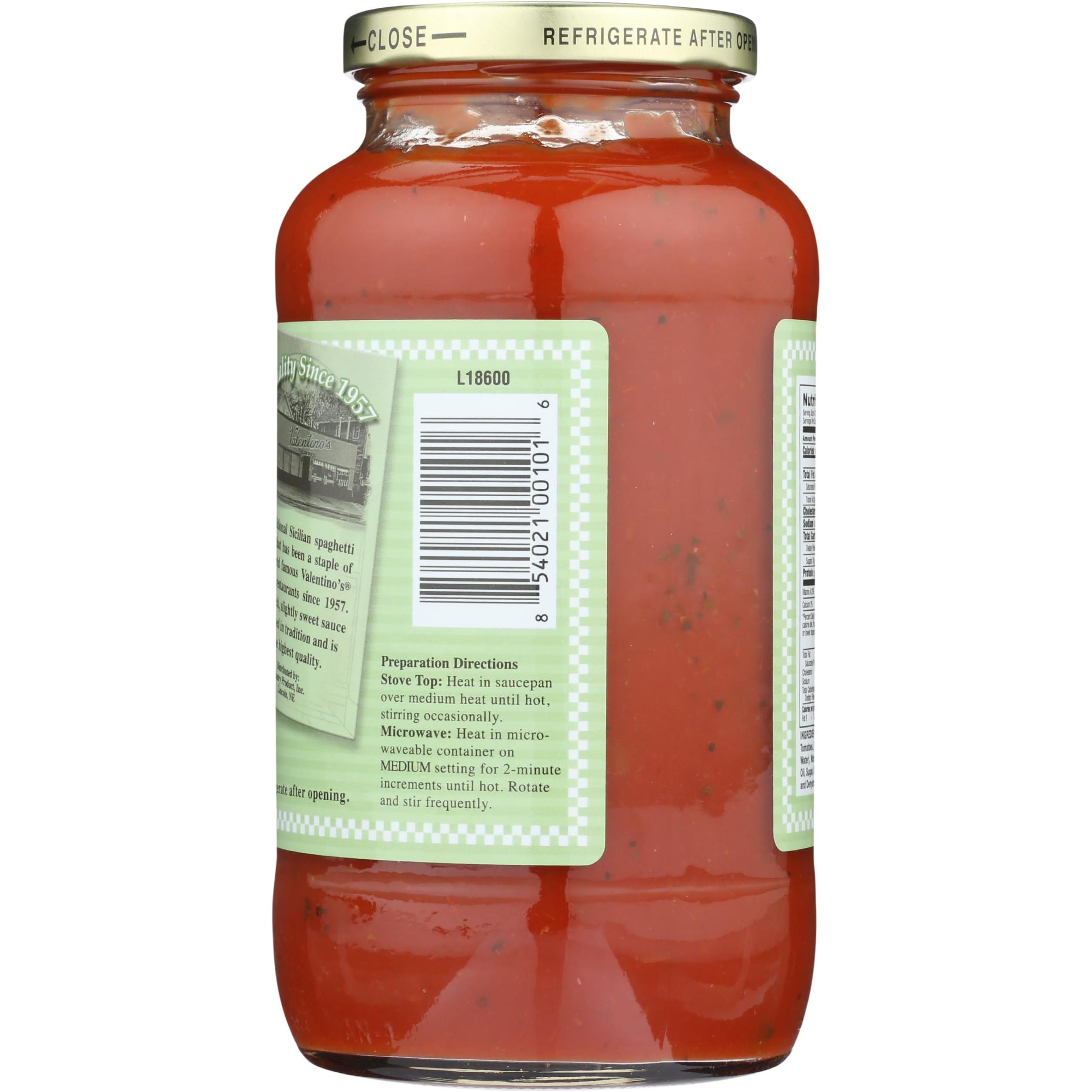 Valentino's Traditional Italian Sweet Basil Pasta Sauce, 26 oz - Valentino's