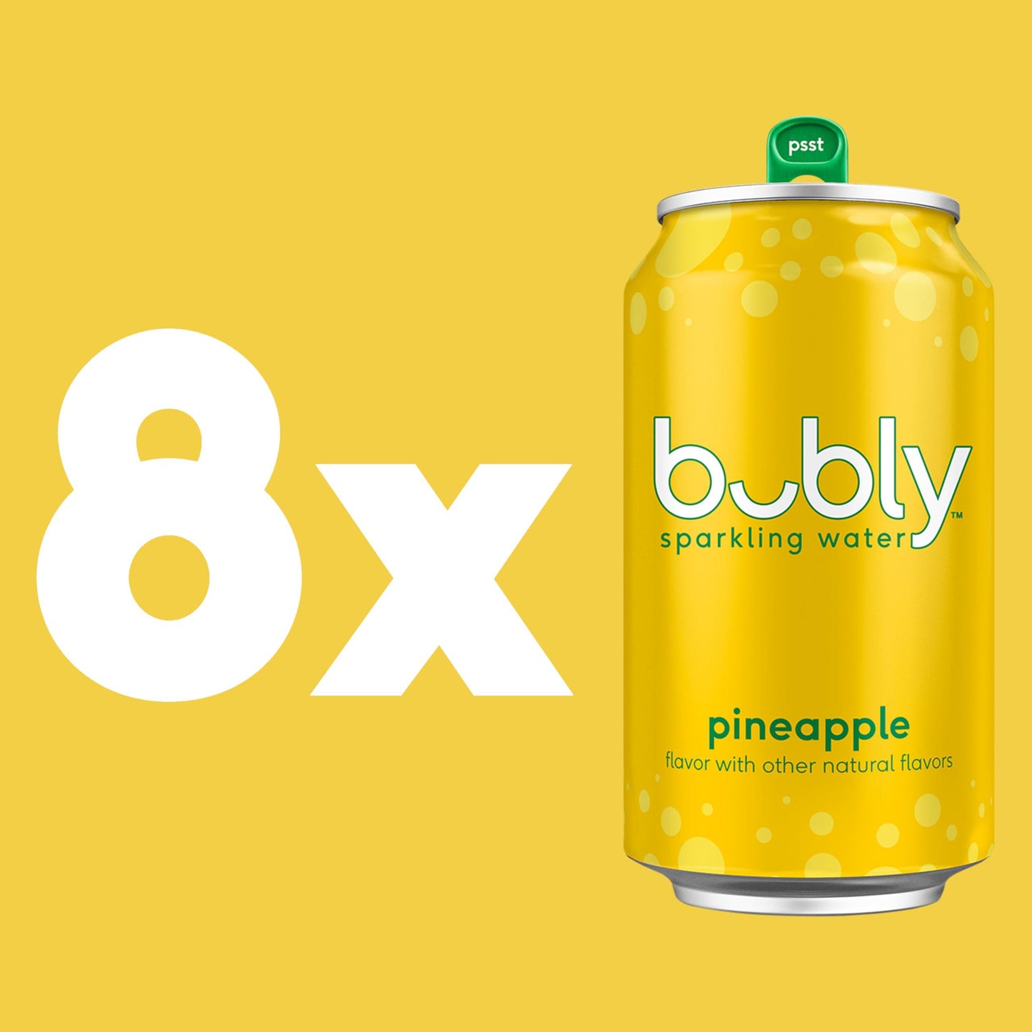 Bubly Pineapple Flavored Sparkling Water, 12oz Cans (Pack of 8)