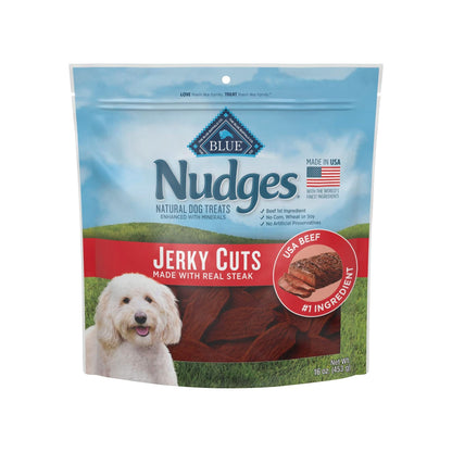 Blue Buffalo Nudges Jerky Cuts Dog Treats Made with Real Steak, 16-oz. Bag