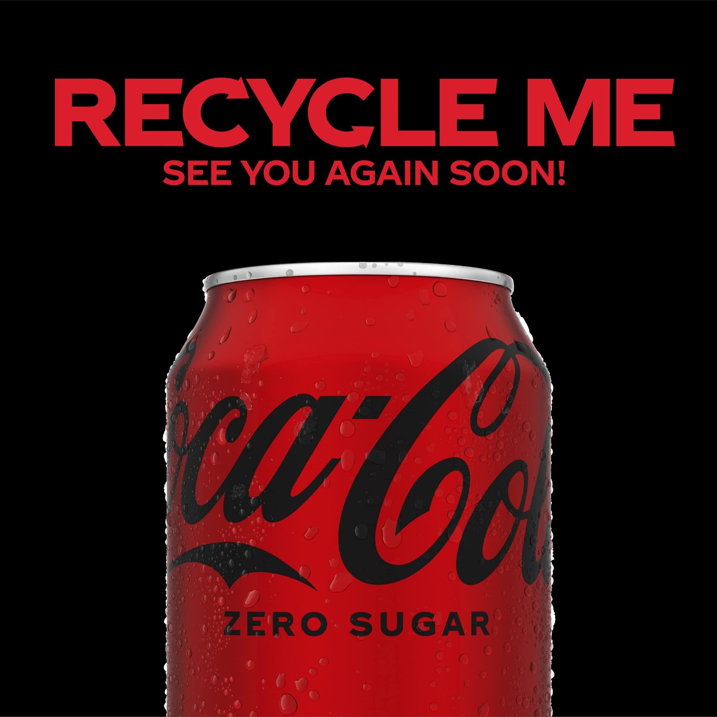 Coca-Cola Zero Sugar Soft Drink, 12 oz Cans, 12-Pack Refreshing Beverage - Coca-Cola