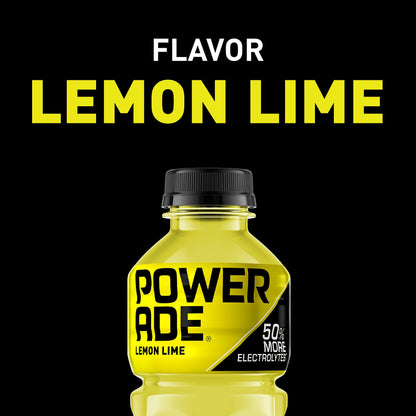 POWERADE Lemon Lime Electrolyte Sports Drink, 20 oz Bottles, 8 Count