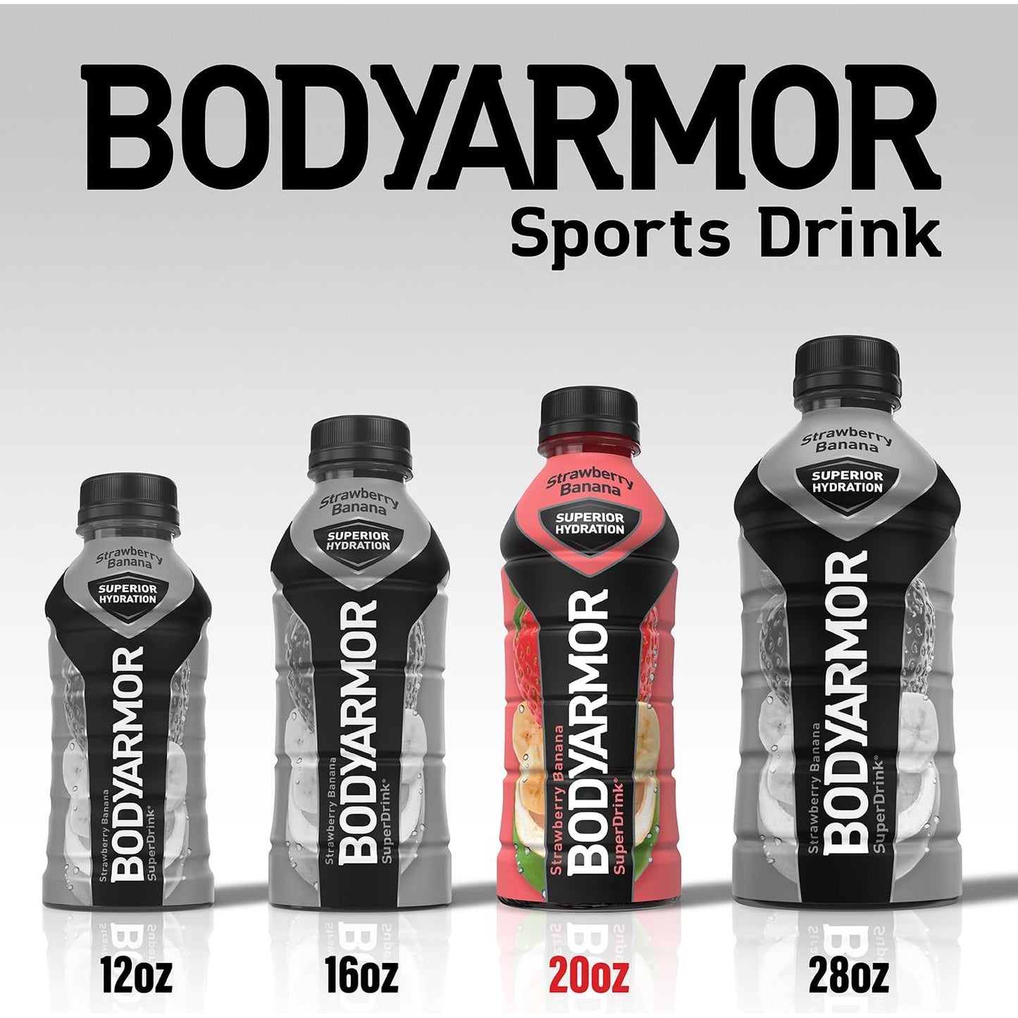 BODYARMOR Strawberry Banana Sports Drink, 20 Fl Oz, 6-Pack - Superior Hydration with Natural Ingredients