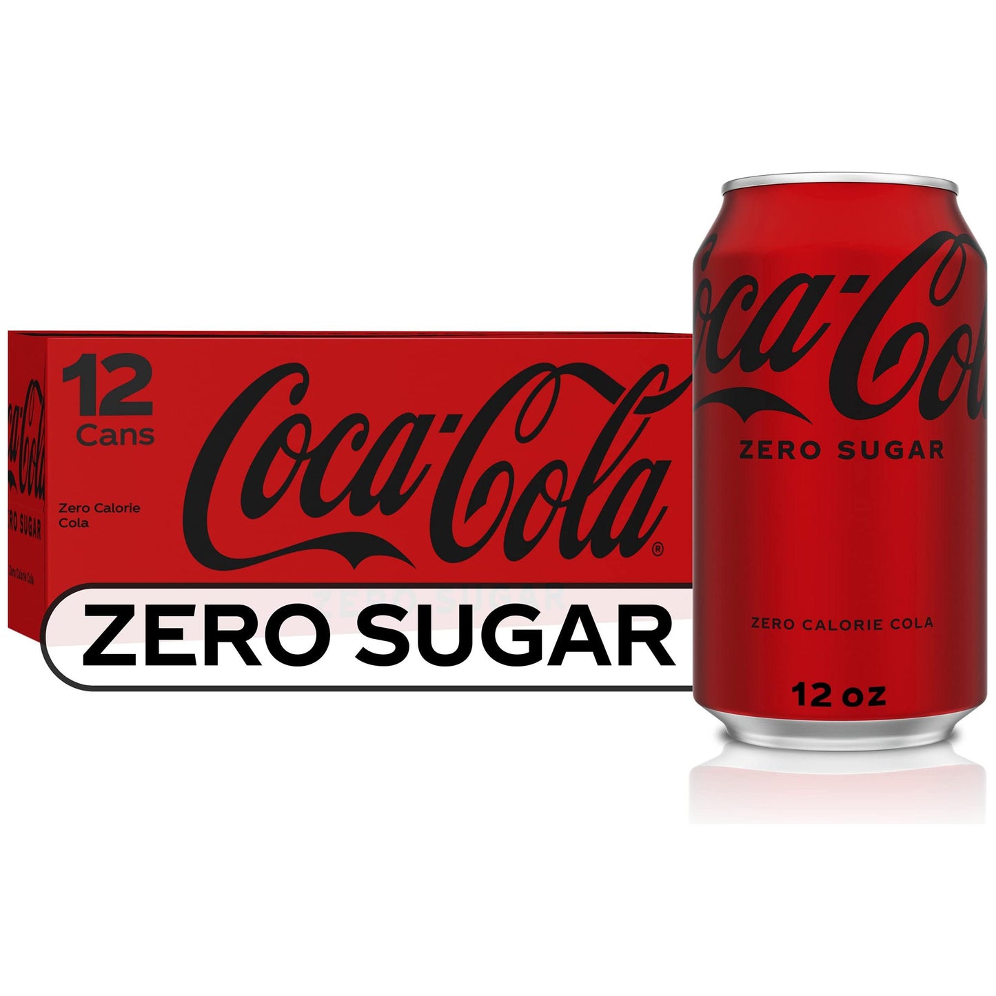 Coca-Cola Zero Sugar Soft Drink, 12 oz Cans, 12-Pack Refreshing Beverage