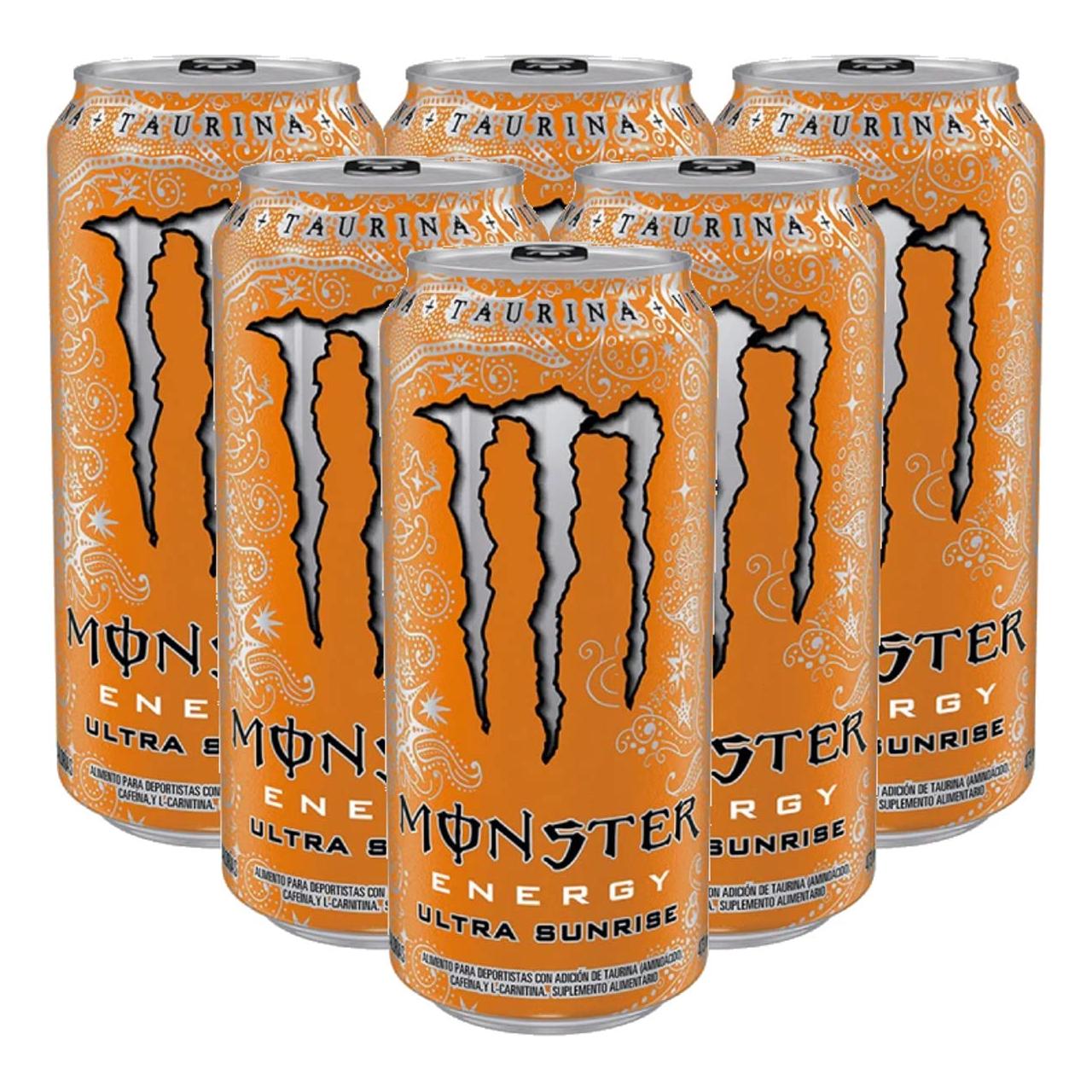 Monster Energy Ultra Sunrise 6 Pack - 16 oz Cans of Refreshing Energy