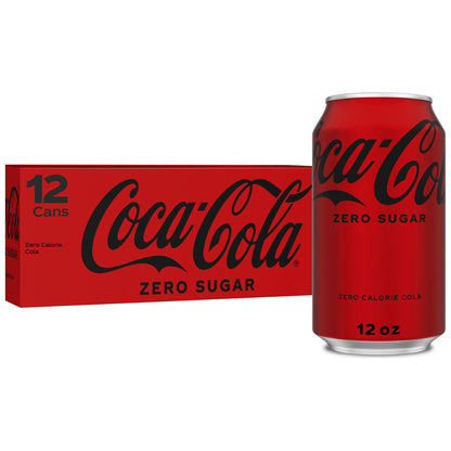 Coca-Cola Zero Sugar Soft Drink, 12 oz Cans, 12-Pack Refreshing Beverage