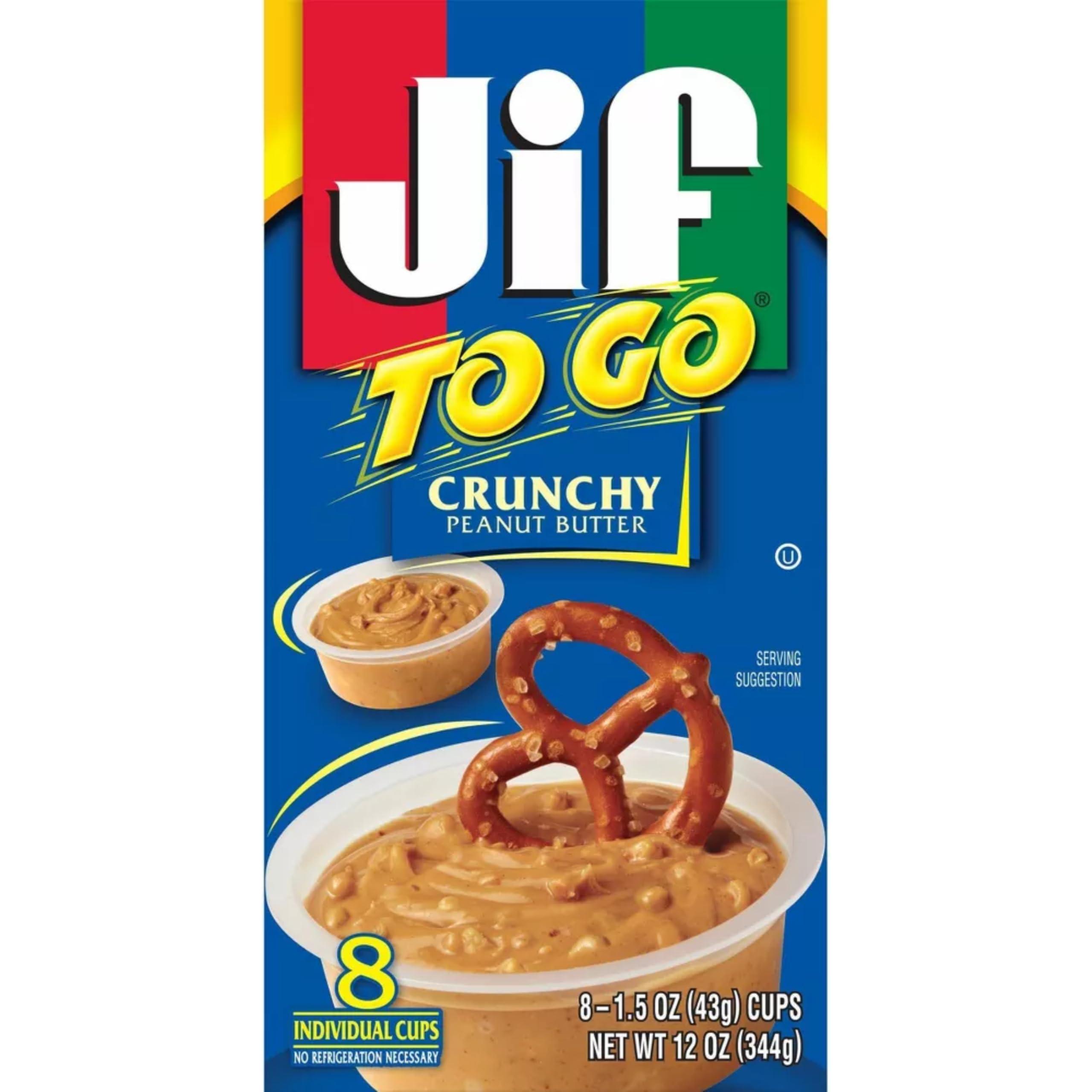 JIF To Go Crunchy Peanut Butter Cups, 8-Pack (1.5 oz Each) - Jif