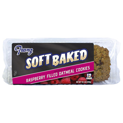 Raspberry Jam Stuffed Oatmeal Cookies by Franz, 10.5 Oz, 12 Pack