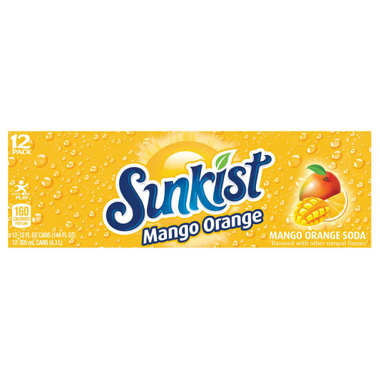 Sunkist Mango Orange Burst, 12 Pack, 12 oz