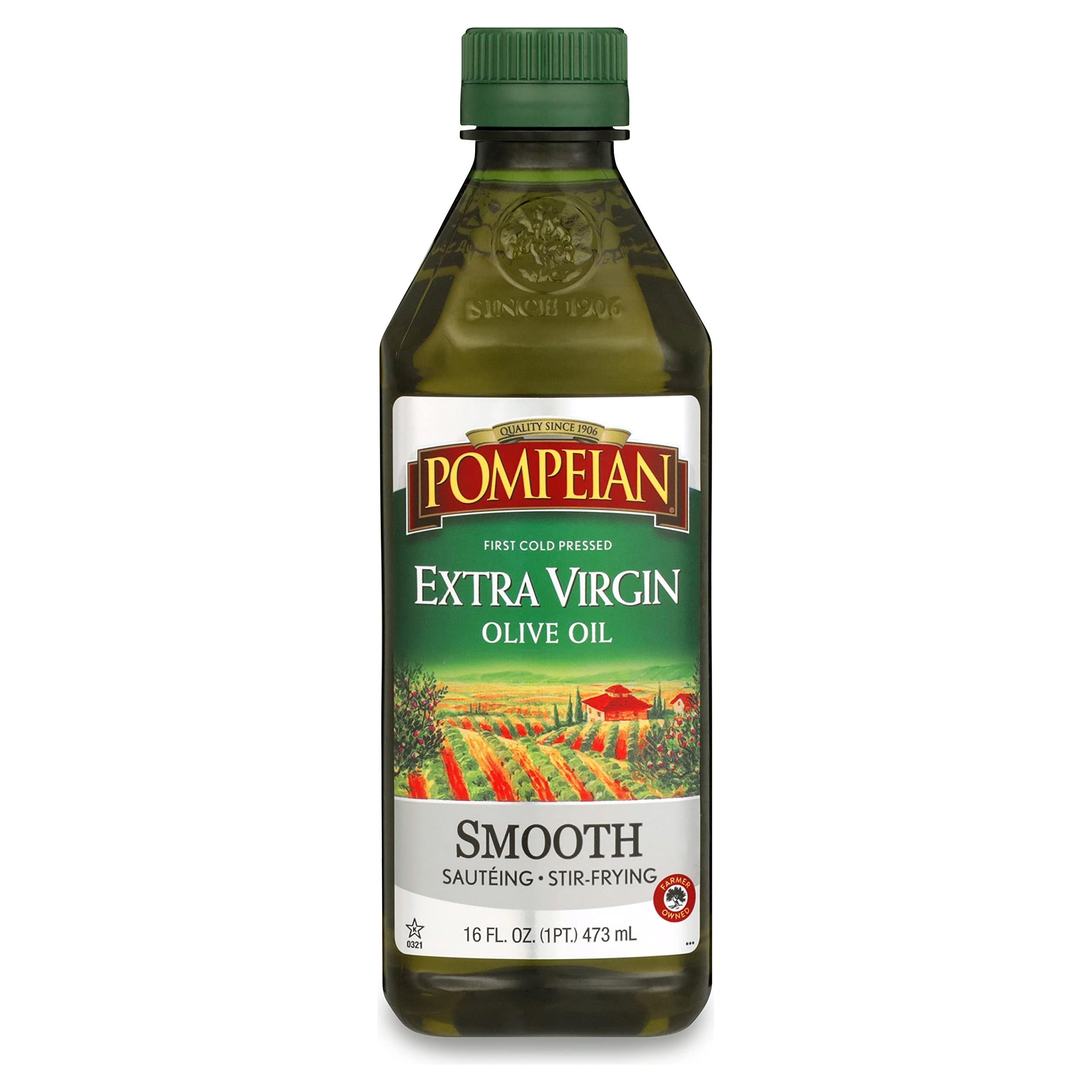 Pompeian Authentic Smooth Extra Virgin Olive Oil, 16 oz - Pompeian