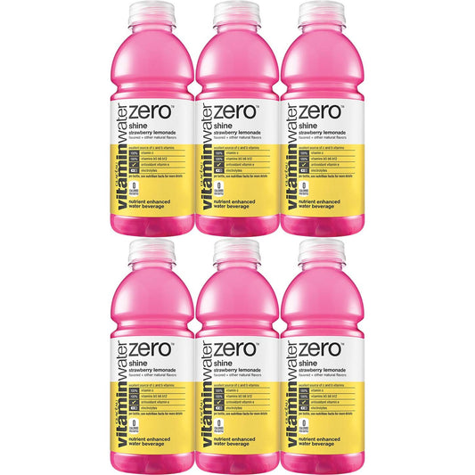 Vitamin Water Zero Strawberry Lemonade - Shine, 20oz Bottles (6-Pack, 120 Oz Total)