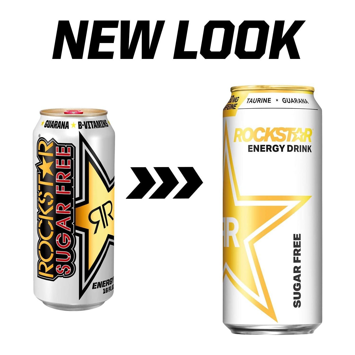 Rockstar Sugar Free Energy Drink, 4 Pack of 16oz Cans, 5 Cal per Can, Diet Boost - Rockstar