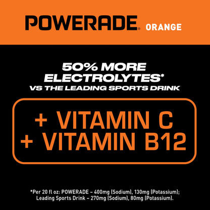 POWERADE Orange Electrolyte Sports Drink, 20 oz (Case of 24)