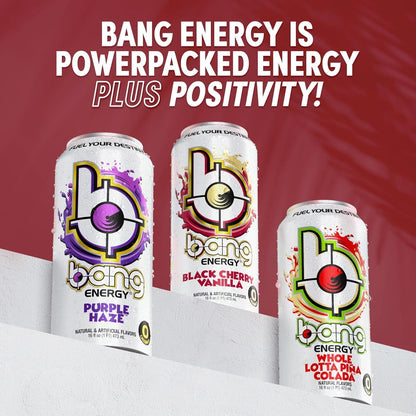 Bang Black Cherry Vanilla Sugar-Free Energy Drink | 16 Fl Oz (12-Pack)