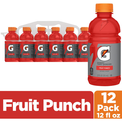 Gatorade Fruit Punch, 12 Fl Oz Bottles, 12 Pack