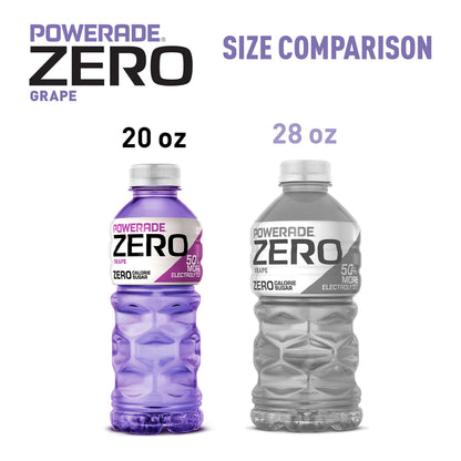 POWERADE ZERO Grape Flavor, 20 oz Bottles - 8 Pack