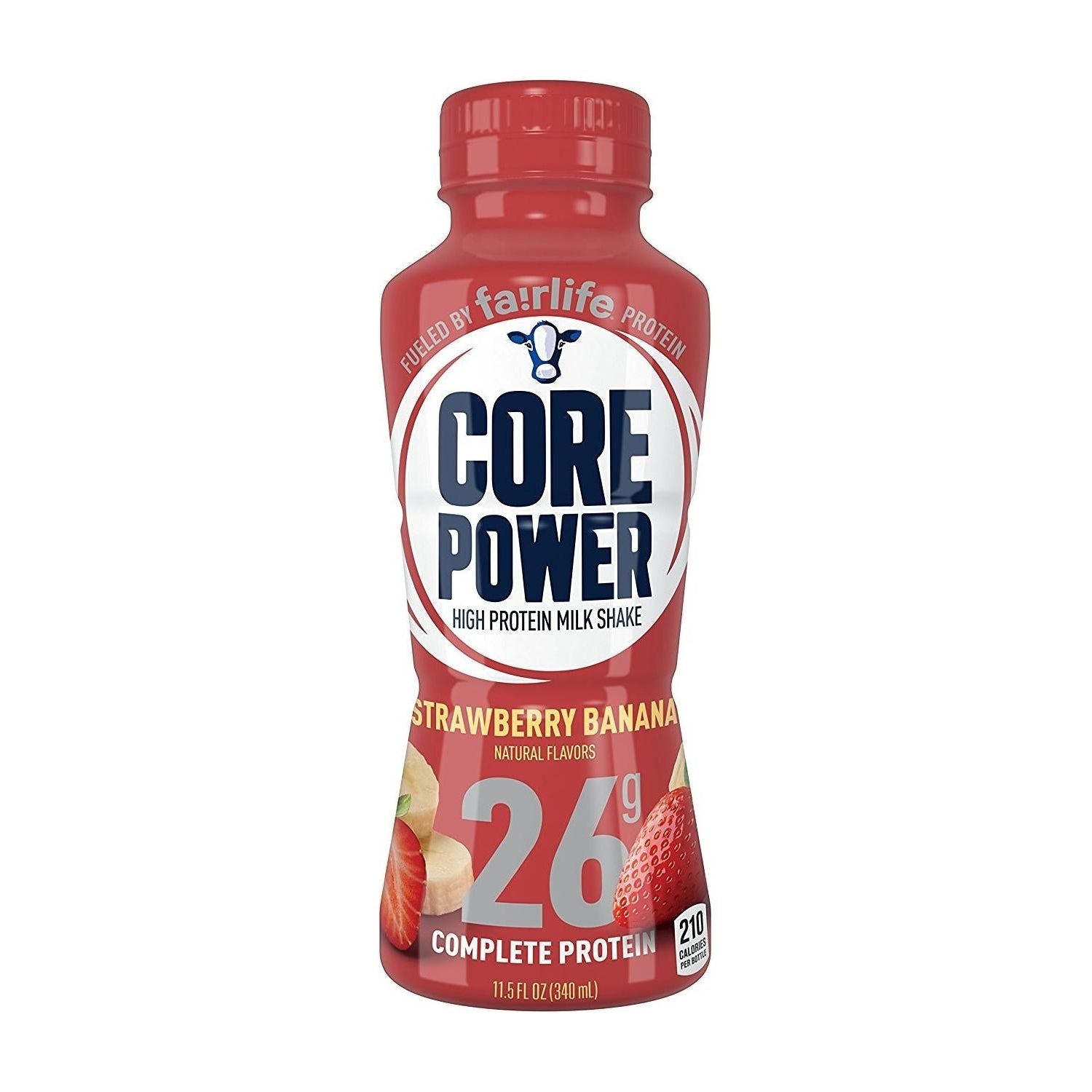 Core Power Strawberry Banana High Protein Milk Shake, 26g Protein, 11.5 Fl Oz (12-Pack) - Core Power