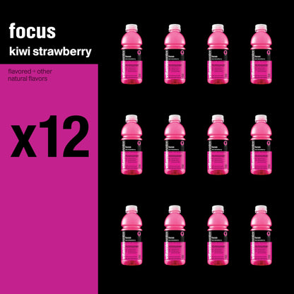 Vitaminwater Focus Kiwi-Strawberry Flavor Enhanced Electrolyte Drink, 20 fl oz, 12-Pack