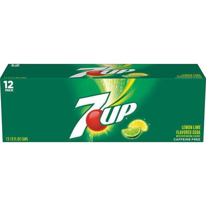 Caffeine-Free 7UP Lemon Lime Soda, 12 oz Cans - 12 Pack