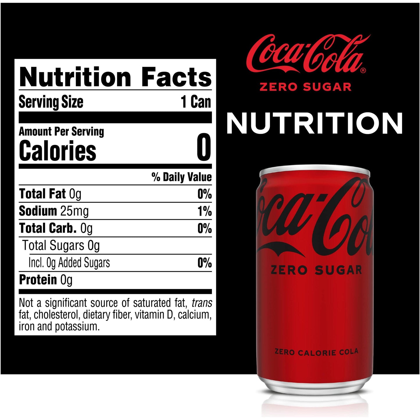 Coca-Cola Zero Sugar Mini Can Pack, 10 Count, 7.5 fl oz Each