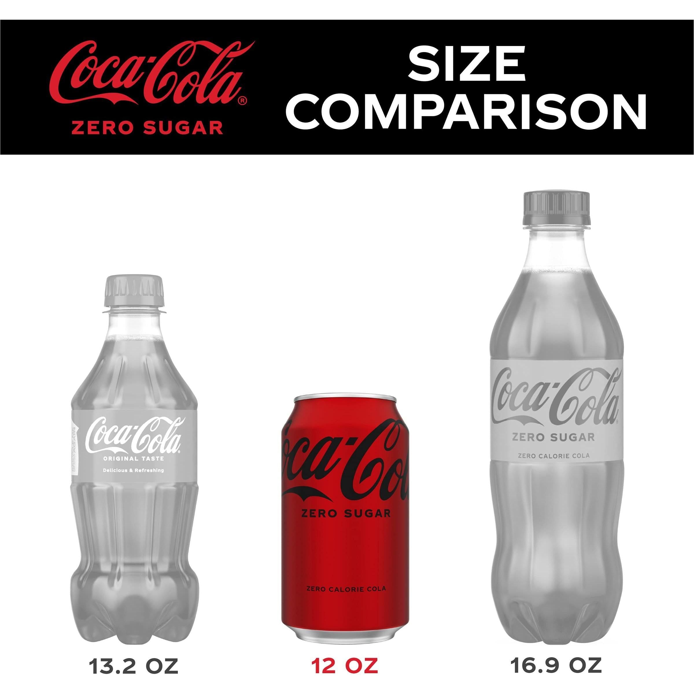 Coca-Cola Zero Sugar Soft Drink, 12 oz Cans, 12-Pack Refreshing Beverage - Coca-Cola