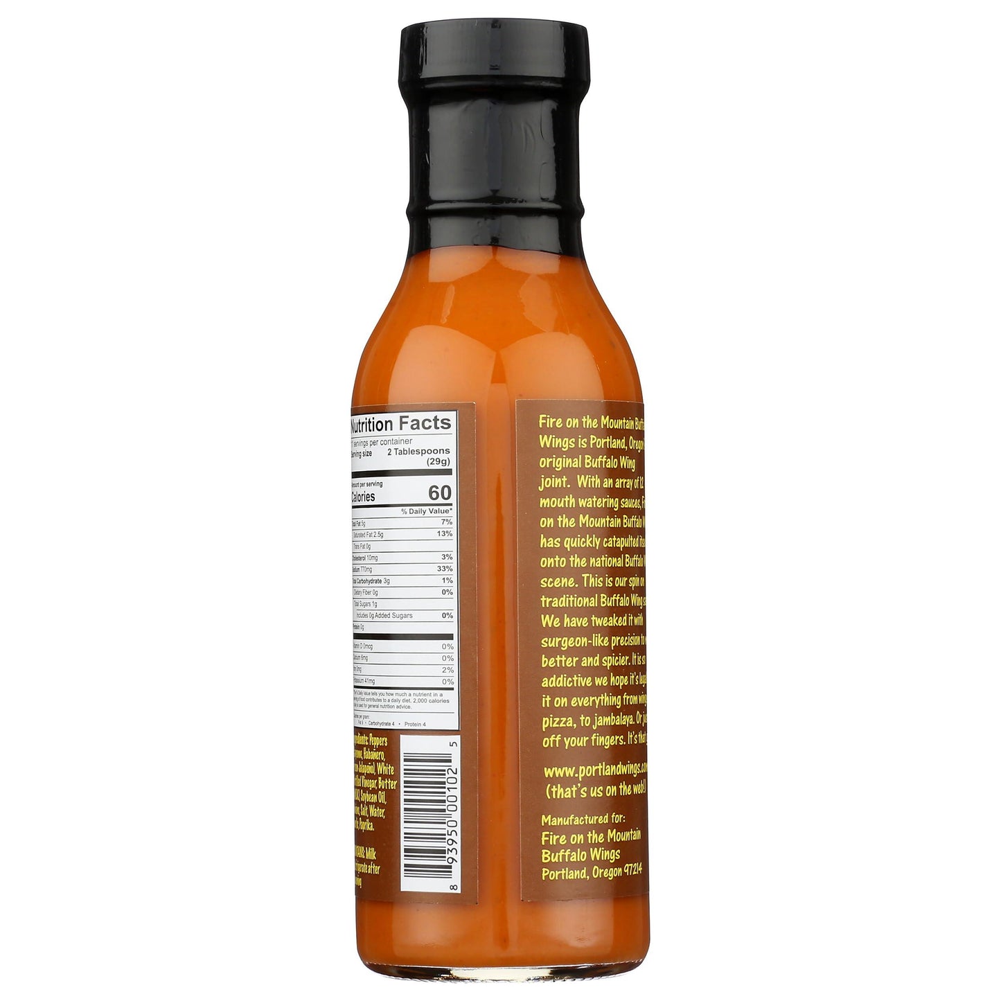 Fire On the Mountain Hot Buffalo Wing Sauce, 12 OZ