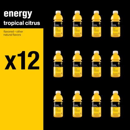 Tropical Citrus Infused Vitaminwater Energy with Electrolytes - 12 Pack (20 fl oz each)