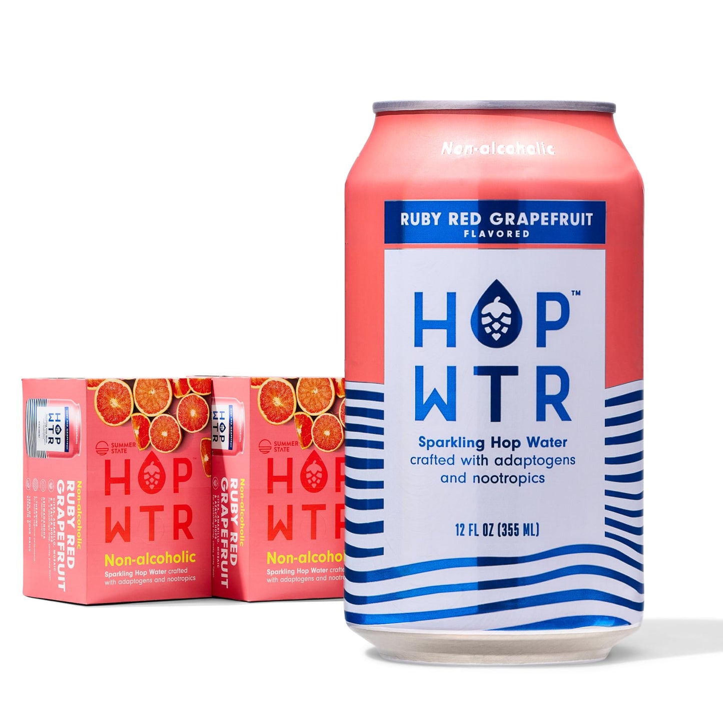 HOP WTR Sparkling Ruby Red Grapefruit - 12oz Cans, 12 Pack