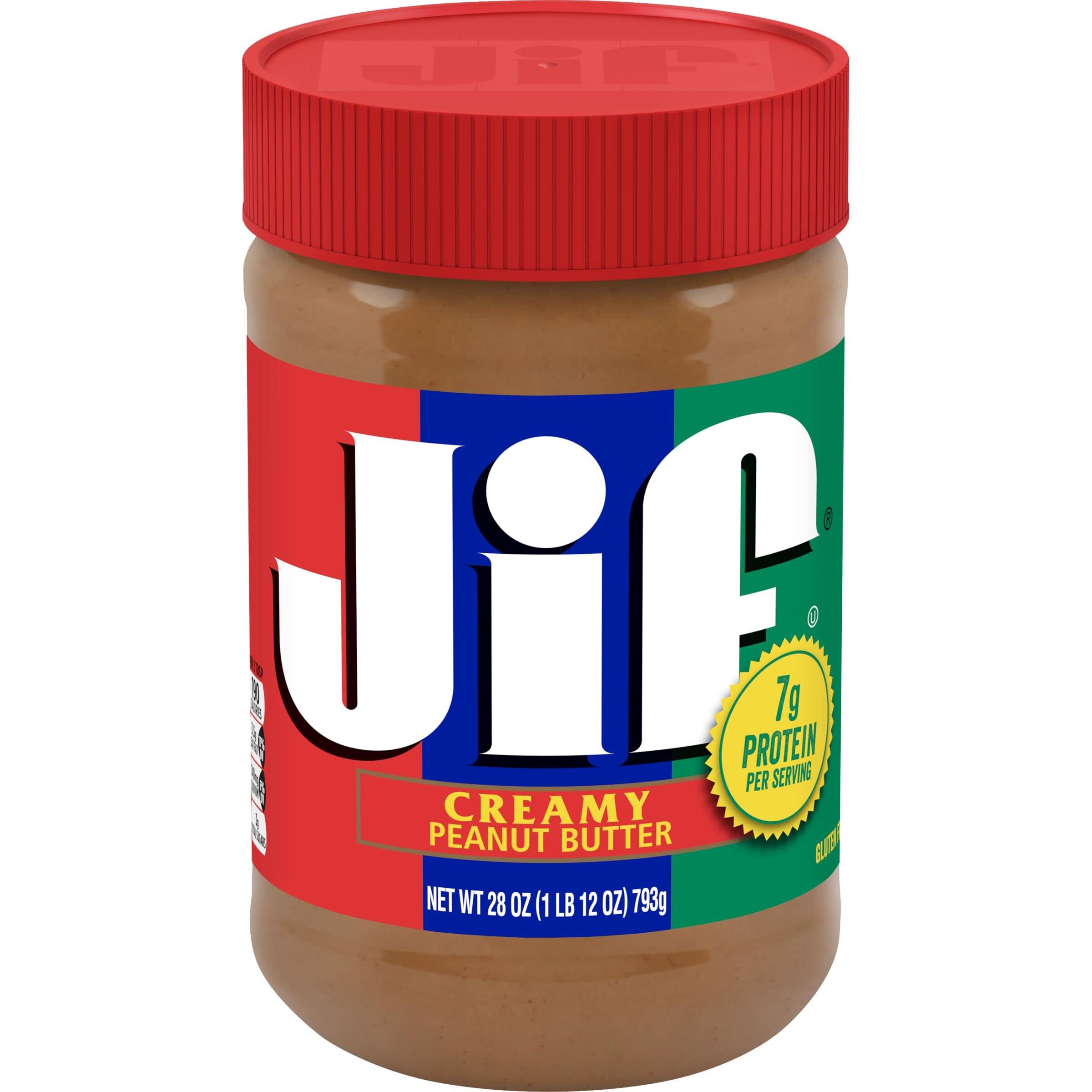 Jif Creamy Peanut Butter, 28 oz, Single Jar - Jif