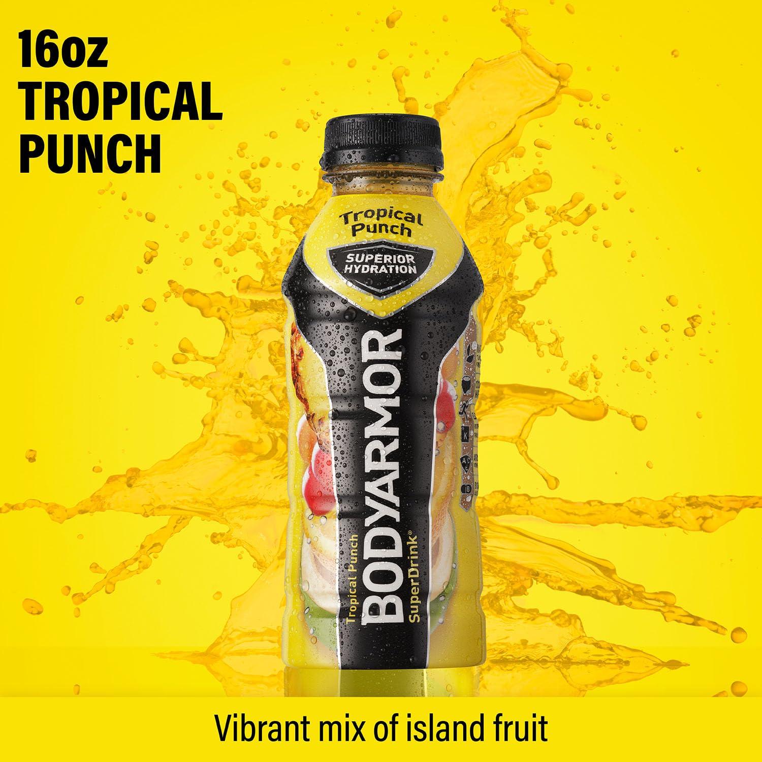 BODYARMOR Tropical Punch Sports Drink, 16 Fl Oz (12-Pack) - BODYARMOR