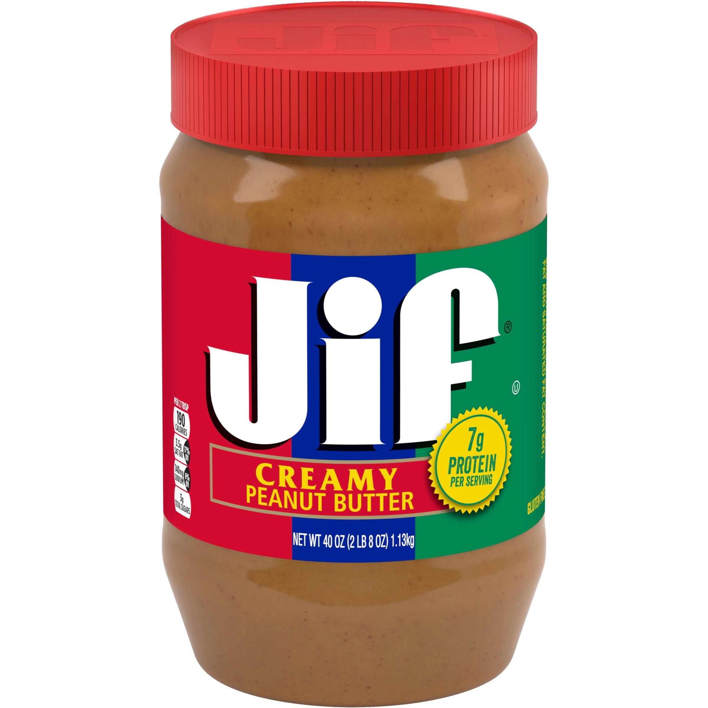 Jif Creamy Peanut Butter, 40 oz, 8-Pack, Gluten-Free - Jif