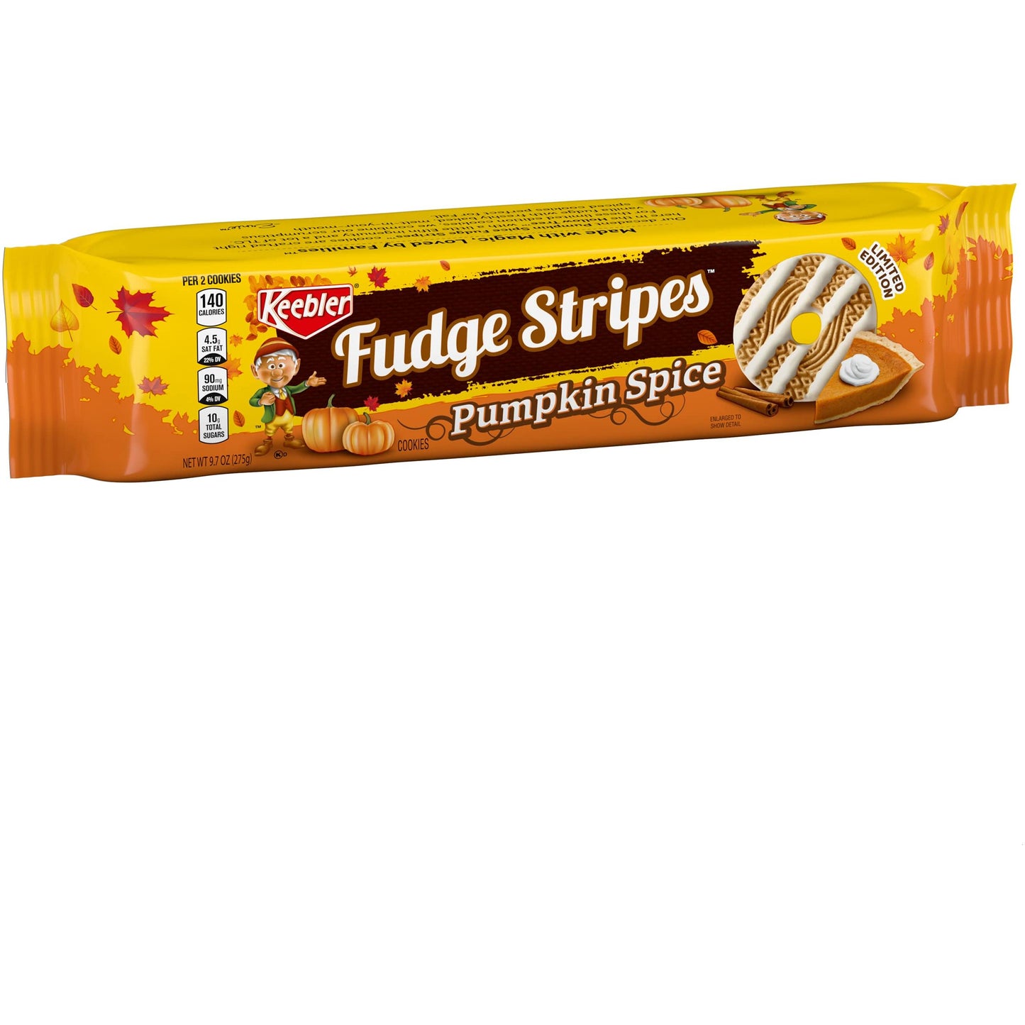 Keebler Fudge Stripes Pumpkin Spice Cookies 9.7oz-Limited Edition