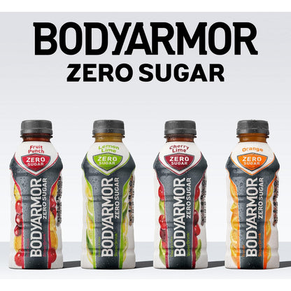 BODYARMOR ZERO Sugar Cherry Lime - Guilt-Free Hydration Sports Drink with Potassium Electrolytes, Antioxidants, and B-vitamins, 16 fl oz (12-pack)