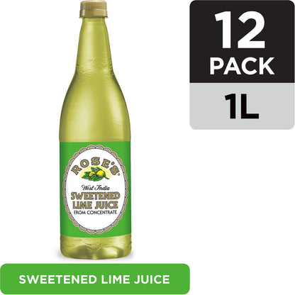 Roses, Sweetened Lime Juice from Concentrate, 1 Liter (12 Count)