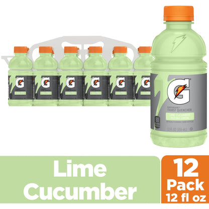 Gatorade Lime Cucumber Thirst Quencher, 12 Fl Oz Bottles, 12 Pack