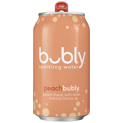 Bubly Peach Flavored Sparkling Water, 12 Oz Cans (12-Pack)