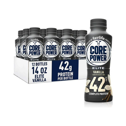 Core Power Protein Vanilla Elite 42G Bottles, 14 fl oz, 12 Pack