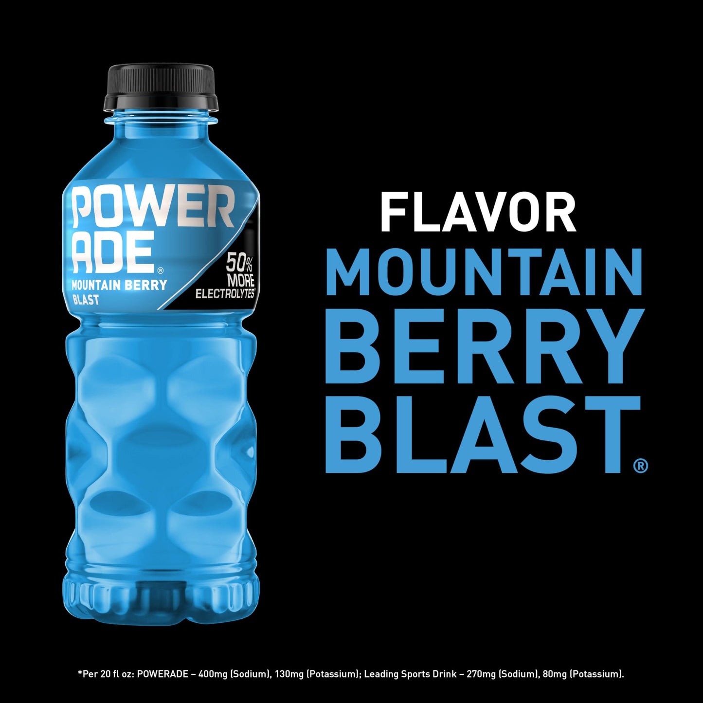 POWERADE Mountain Berry Blast Sports Drink - 20 oz Bottle (24-Pack)