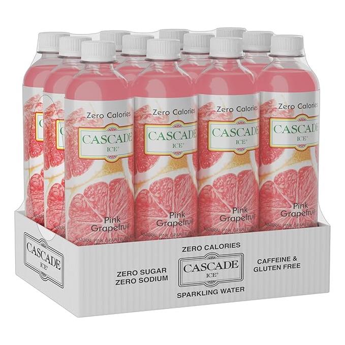 Cascade Ice Sparkling Water - Pink Grapefruit Flavor, 17.2 oz (12-Pack)