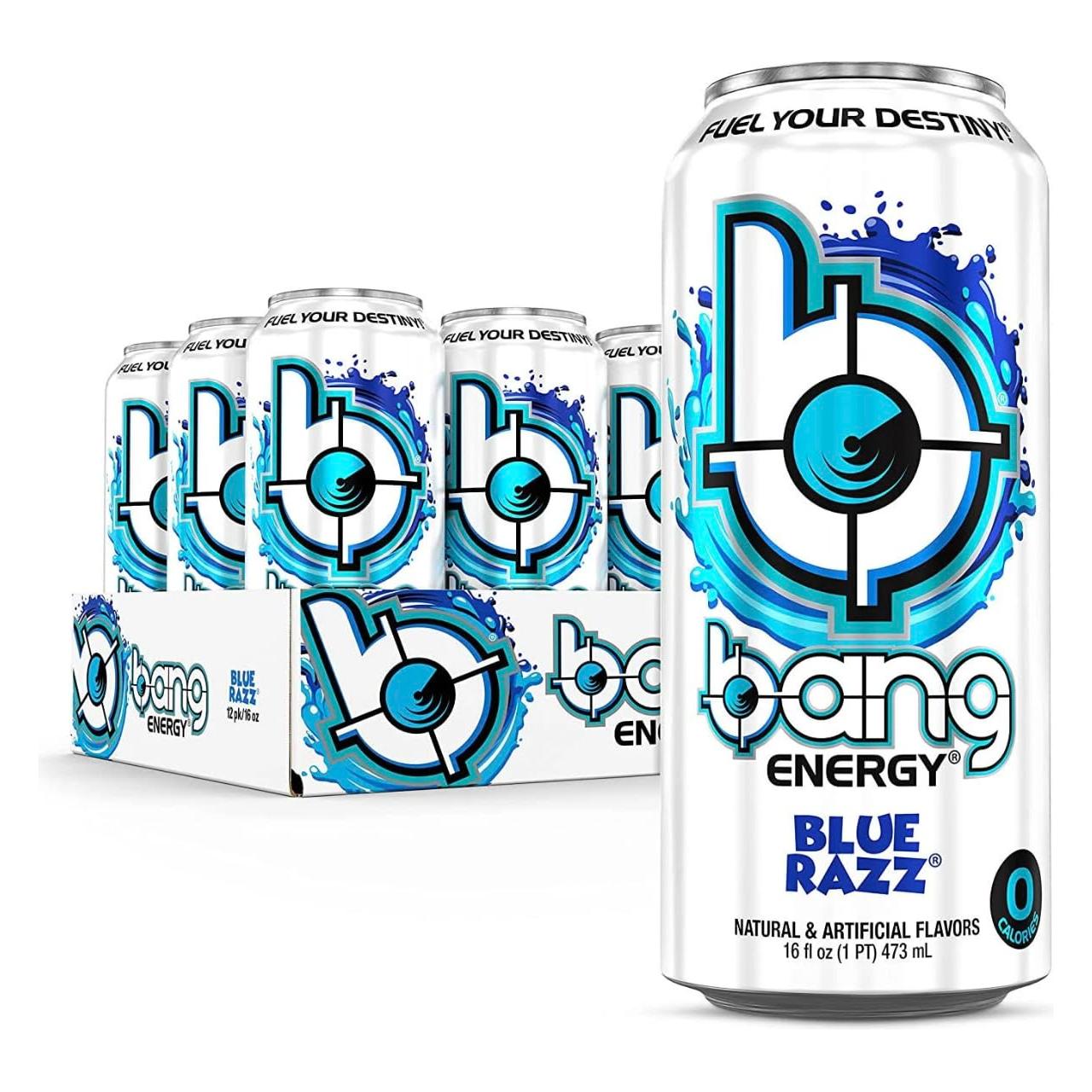 Blue Razz Bang Energy Drink - 16 Oz Cans (Pack of 24)