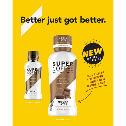 Super Coffee Mocha Latte Iced Coffee Bottle, 12 fl oz