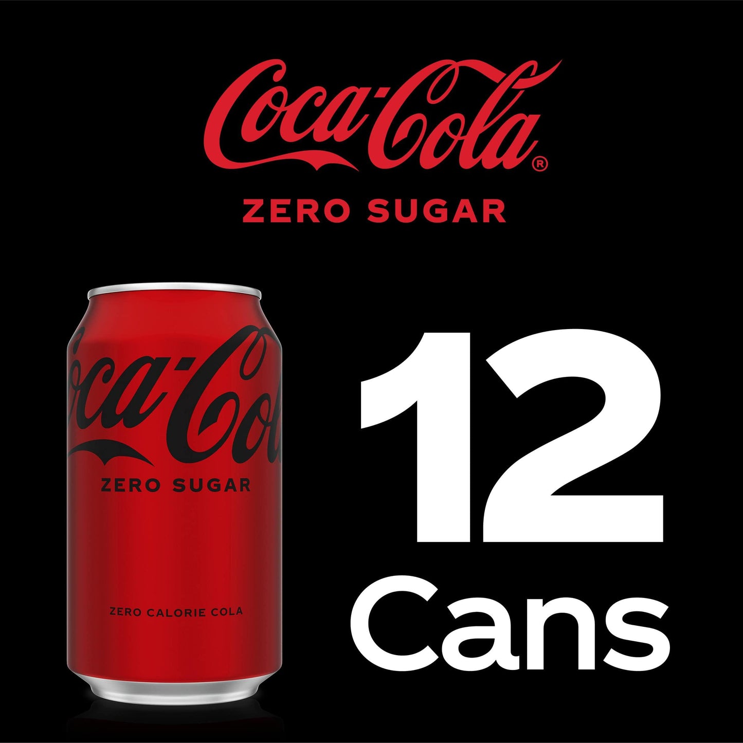 Coca-Cola Zero Sugar Soft Drink, 12 oz Cans, 12-Pack Refreshing Beverage