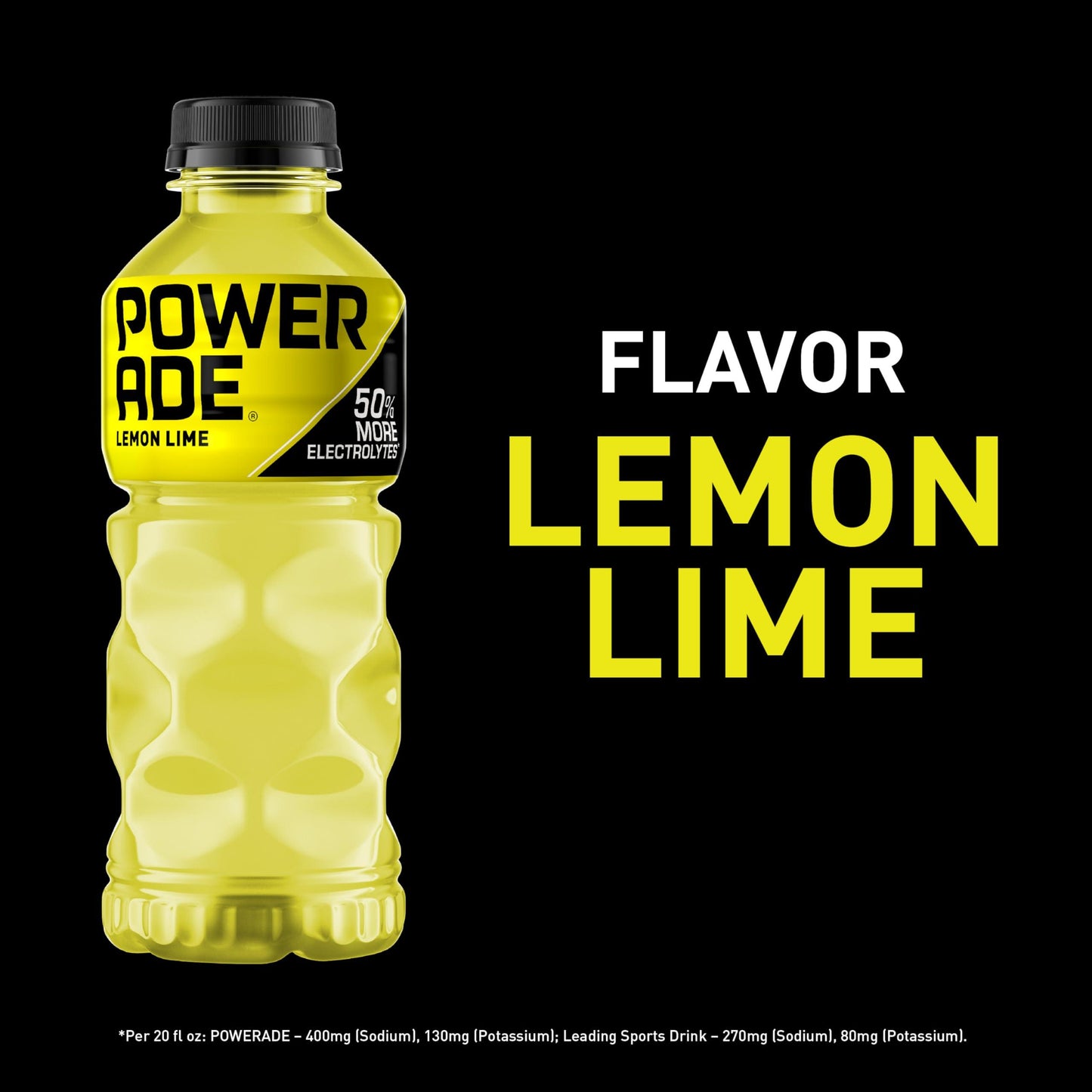 POWERADE Lemon Lime Electrolyte Sports Drink, 20 Oz (24-Pack)