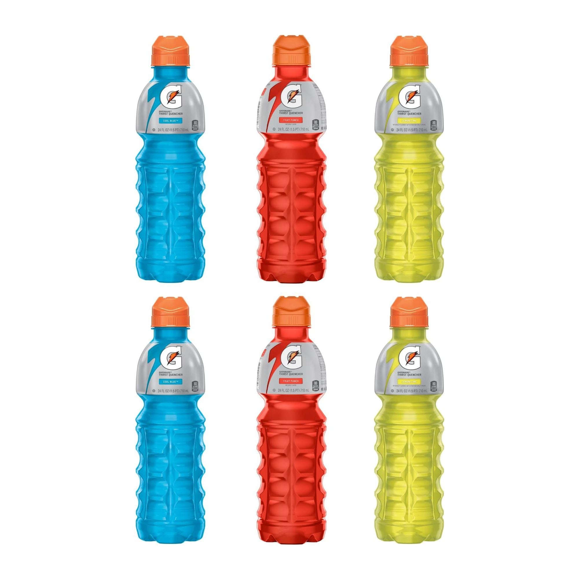 Gatorade Thirst Quencher Sport Cap Bottle, Variety Pack, 24 fl oz, 6 ct, Sports Drinking Bottle - Gatorade