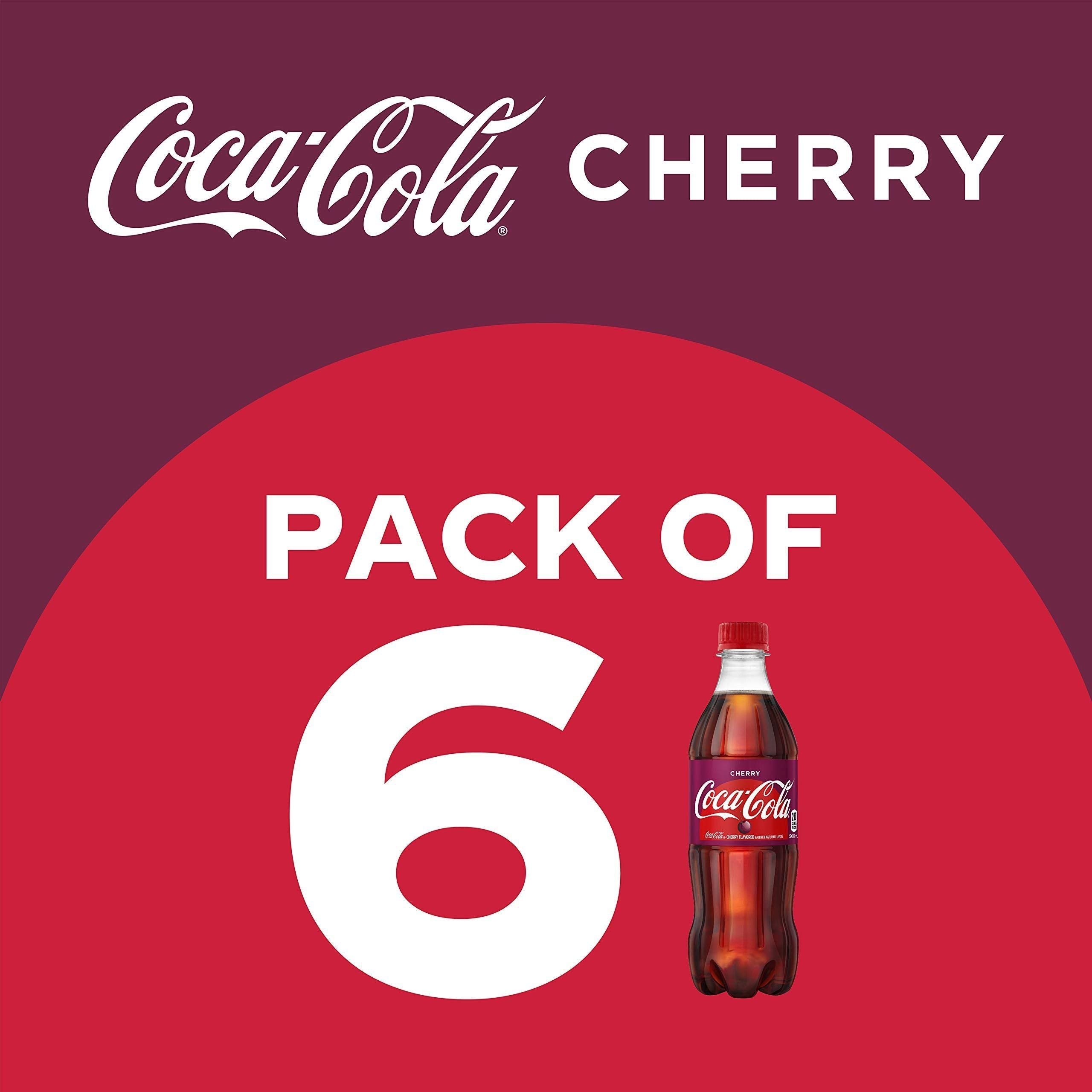 Cherry Coca-Cola Sparkling Soda, 16.9 fl oz, 6 Pack Bottles - Coca-Cola