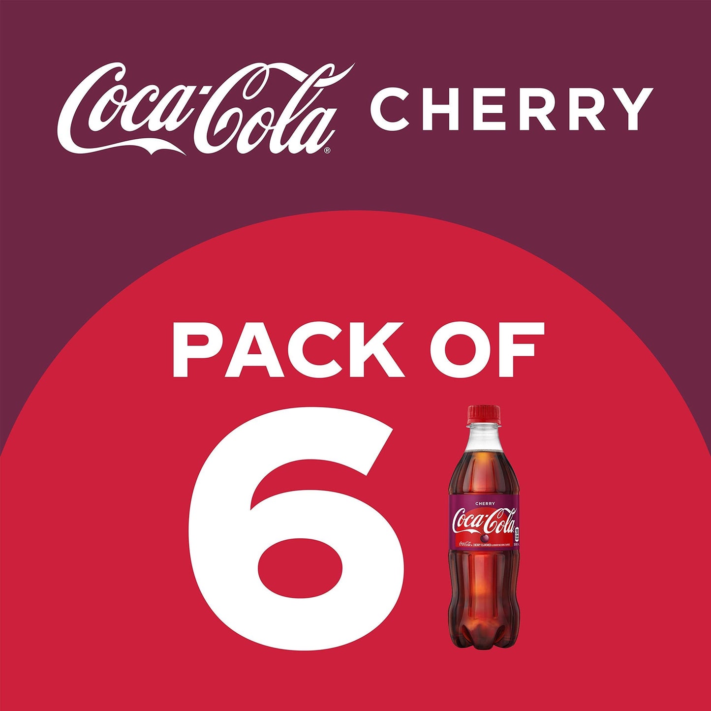 Cherry Coca-Cola Sparkling Soda, 16.9 fl oz, 6 Pack Bottles